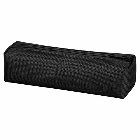 Пенал-тубус ПИФАГОР на молнии, ткань, черный, 20х5 см, 272255 272255