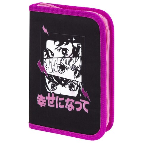 Пенал BRAUBERG с наполнением, 1 отделение, 1 откидная планка, 24 предмета, 21х14 см, "Anime movie", 272349 272349