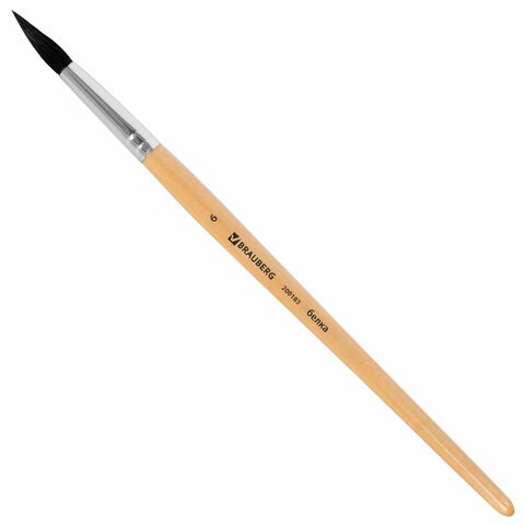 Кисть BRAUBERG, белка, круглая, № 6, 200183 200183