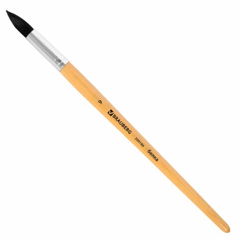 Кисть BRAUBERG, белка, круглая, № 9, 200186 200186