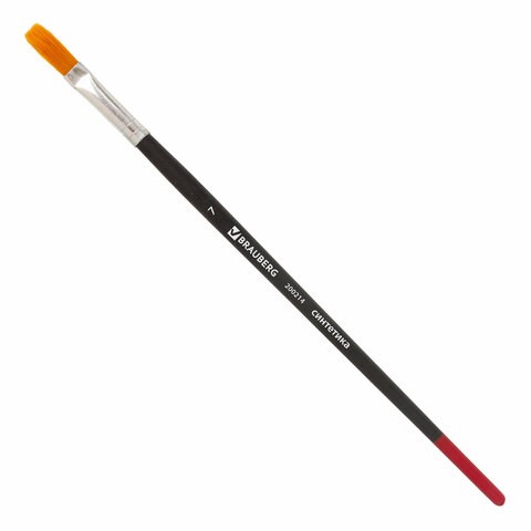 Кисть BRAUBERG, синтетика, плоская, № 7, 200214 200214