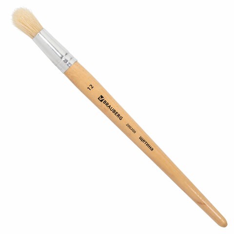 Кисть BRAUBERG, щетина, круглая, № 12, 200200 200200