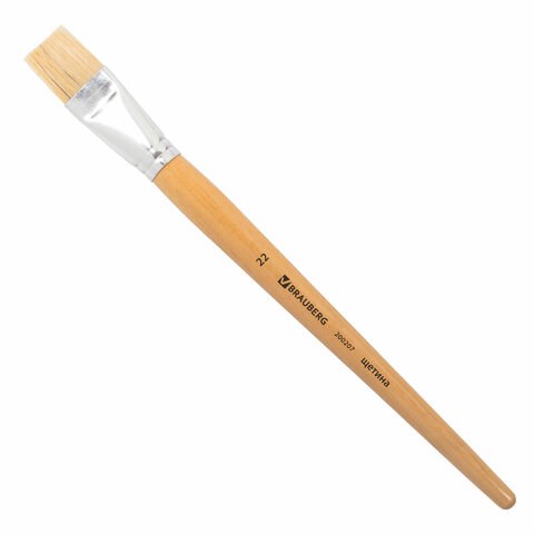 Кисть BRAUBERG, щетина, плоская, № 22, 200207 200207