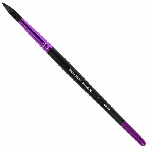 Кисть белка, круглая № 7, BRAUBERG PREMIUM, 200976 200976