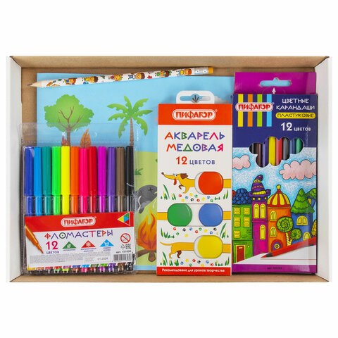 Набор для рисования и творчества "5 предметов плюс Альбом в Подарок!", ПИФАГОР, 881007 881007