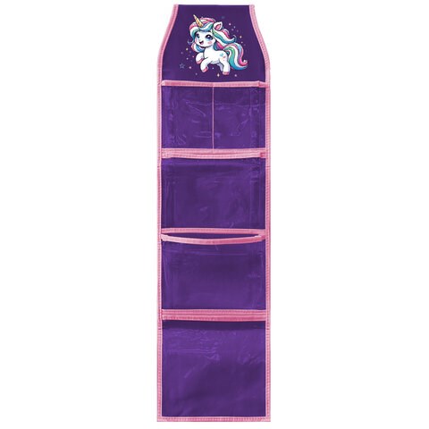 Кармашки-органайзер в шкафчик для детского сада BRAUBERG KIDS, крепление на липучке, наклейки-подсказки, 24х88 см, "Unipony", 273284 273284