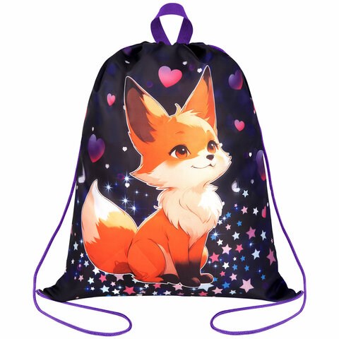 Мешок для обуви BRAUBERG KIDS, с петлей, 42х34 см, "Fairy fox", 273433 273433