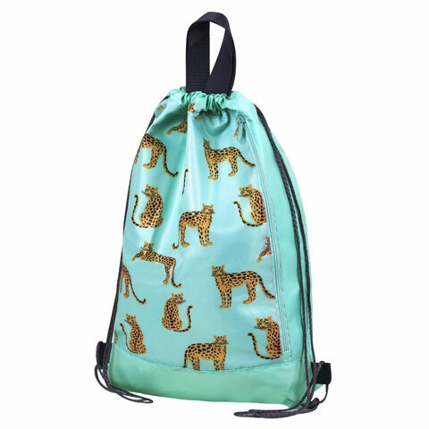 Мешок для обуви ЮНЛАНДИЯ, с ручками, боковой карман на молнии, 46х36 см, "Wild Cats", 271614 271614