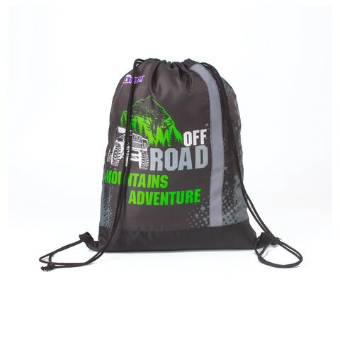 Мешок для обуви ЮНЛАНДИЯ, светоотражающая полоса, 47х37 см, "Offroad", 229168 229168