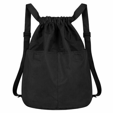 Рюкзак спортивный мешок HEIKKI PACK (ХЕЙКИ), 2 отделения, увеличенный объем, 40х35 см, черный, 272419 272419