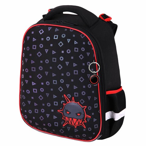 Ранец BRAUBERG LUMINOUS, 2 отделения, с брелоком, "Danger", СВЕТЯЩИЙСЯ РИСУНОК, 38х29х16 см, 272069 272069