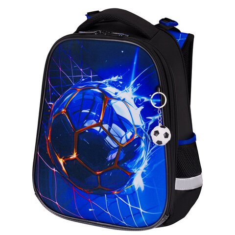 Ранец BRAUBERG PREMIUM, 2 отделения, с брелоком, "Score goal", 3D-панель, 38х29х16 см, 273102 273102