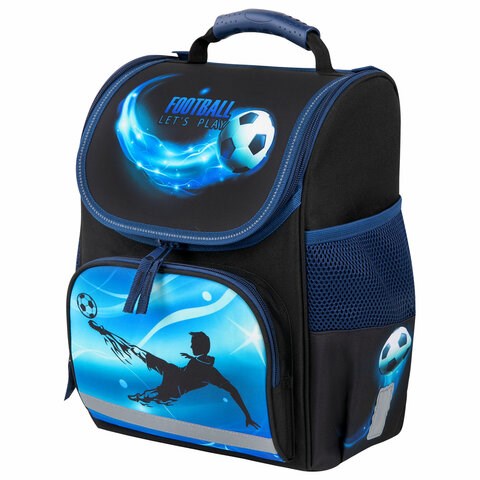 Ранец ПИФАГОР BASIC, 1 отделение, 3 кармана, эргономичная спинка, "Football player", 35х28х18 см, 271375 271375