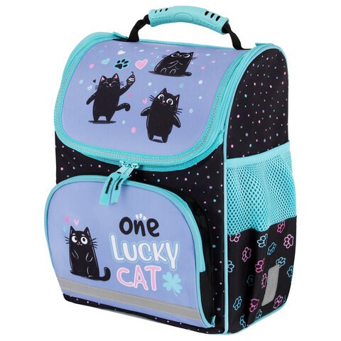 Ранец ПИФАГОР BASIC, 1 отделение, 3 кармана, эргономичная спинка, "Funny cats", 35х28х18 см, 273135 273135