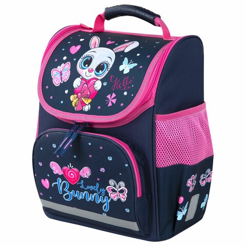 Ранец ПИФАГОР BASIC, 1 отделение, 3 кармана, эргономичная спинка, "Lovely bunny", 35х28х18 см, 271371 271371