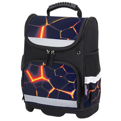 Ранец ЮНЛАНДИЯ WISE, 1 отделение, 3 кармана, устойчивое дно, Volcano split, 37х29х15 см, 273162 273162