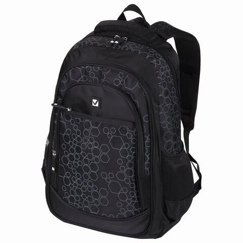 Рюкзак BRAUBERG DELTA универсальный, 3 отделения, "Element", черный, 47х31х16 см, 225289 225289