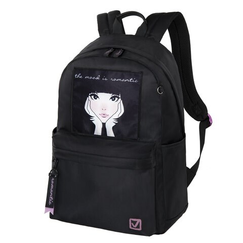 Рюкзак BRAUBERG FASHION CITY универсальный, карман-антивор, "Romantic Anime", черный, 44х31х16 см, 270808 270808