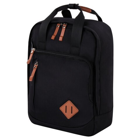 Рюкзак BRAUBERG FRIENDLY универсальный с длинными ручками, черный, 37х26х13 см, 270089 270089