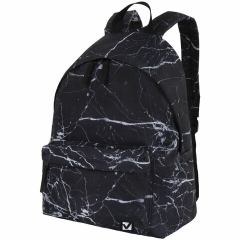 Рюкзак BRAUBERG СИТИ-ФОРМАТ универсальный, "Black marble", черный, 41х32х14 см, 270790 270790