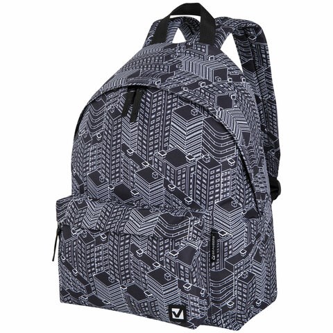 Рюкзак BRAUBERG СИТИ-ФОРМАТ универсальный, "Night city", черный, 41х32х14 см, 271679 271679