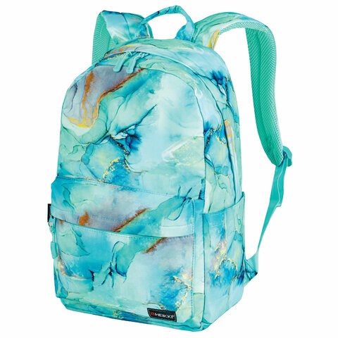 Рюкзак HEIKKI DREAM (ХЕЙКИ) универсальный, с карманом для ноутбука, эргономичный, Mint marble, 42х26х14 см, 272526 272526