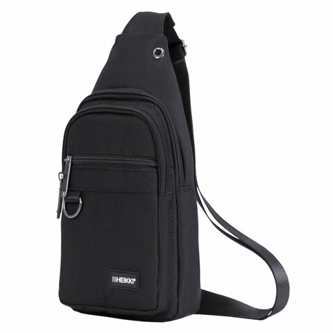 Рюкзак однолямочный HEIKKI DRIVE (ХЕЙКИ), 2 отделения, черный, 30х17х6 см, 272539 272539
