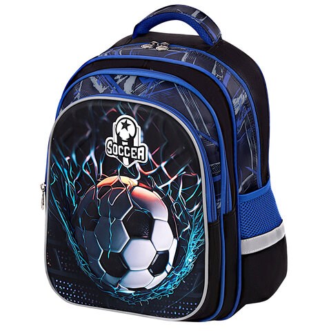 Рюкзак BRAUBERG KIDS FLOSSY, 2 отделения, 3 кармана, "Soccer Club", 3D-панель, 40х28х18 см, 273181 273181