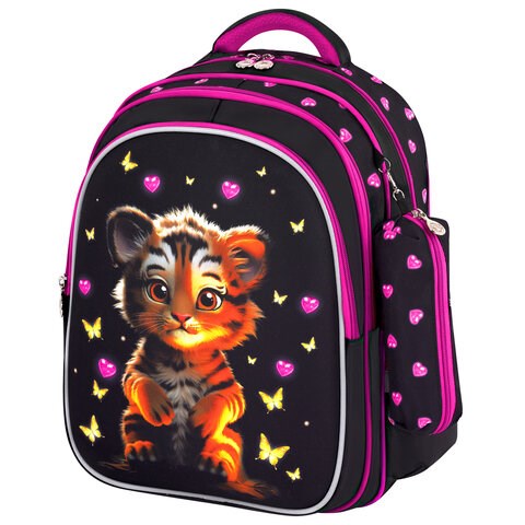 Рюкзак BRAUBERG KIDS MIND с пеналом в комплекте, 2 отделения, "Tiger Cub", 40х28х18 см, 273175 273175