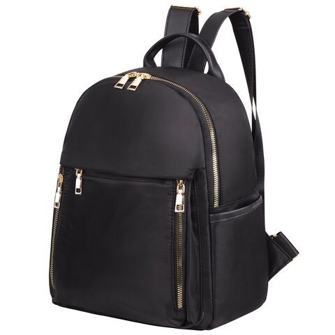 Рюкзак BRAUBERG PODIUM женский, карман-анивор, нейлон, черный, 30х26х12 см, 270814 270814