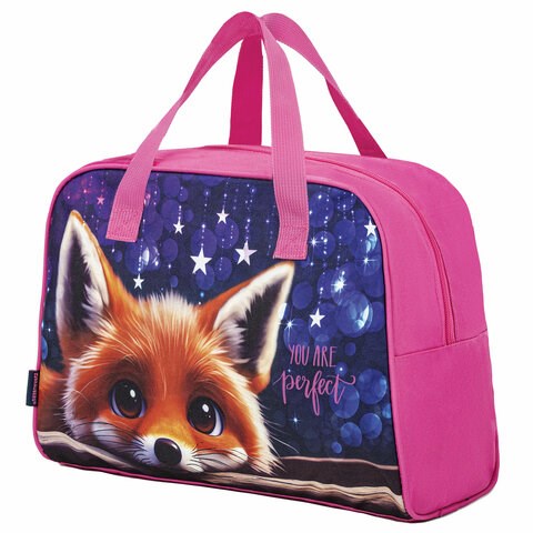 Сумка для занятий BRAUBERG с ручками, 35x25x15 см, "Cute fox", 272379 272379