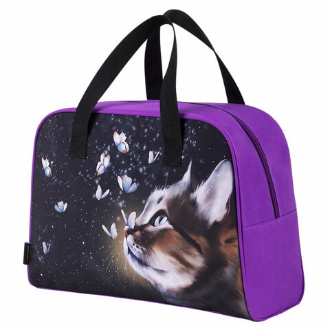 Сумка для занятий BRAUBERG с ручками, 35x25x15 см, "Dream cat", 271592 271592