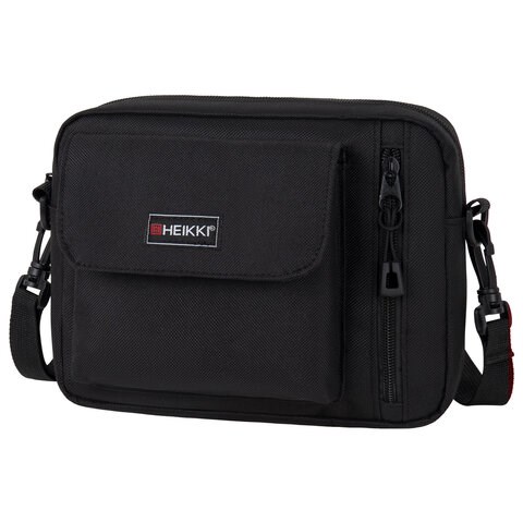 Сумка на плечо HEIKKI ATOM (ХЕЙКИ) два кармана, черная, 17х22х6 см, 272633 272633