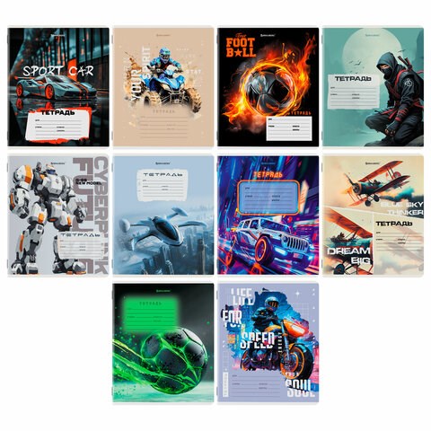 Тетрадь 12 л. BRAUBERG клетка, обложка картон, МИКС-3, 107270 107270