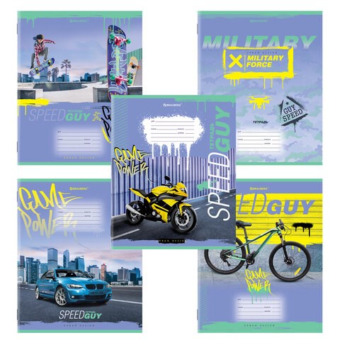 Тетрадь 12 л. BRAUBERG, клетка, обложка картон, "URBAN BOYS", 106466 106466