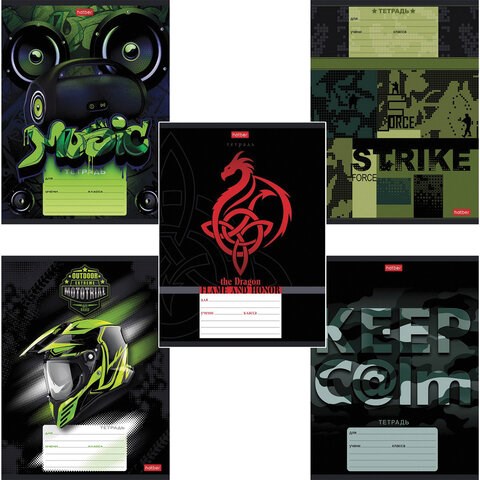 Тетрадь 18 л., HATBER, клетка, обложка картон, "Для мальчиков" (микс в спайке), 063095, 18Т5В1 106319