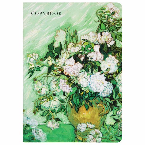 Тетрадь 40 л. в клетку обложка SoftTouch, бежевая бумага 70 г/м2, сшивка, А5 (147х210 мм), WHITE ROSES, BRAUBERG, 403785 403785