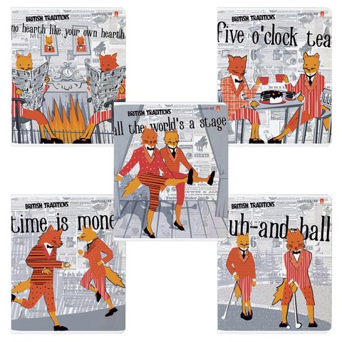 Тетрадь А5 48 л. АЛЬТ скоба, клетка, Soft Touch, выборочный лак, бумага 70 г/м, "ЛИСЫ", 7-48-825 403379