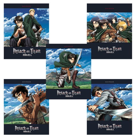 Тетрадь А5 48л. HATBER скоба, клетка, обложка картон, Атака Титанов 3 (микс в спайке), 48Т5В1 404848