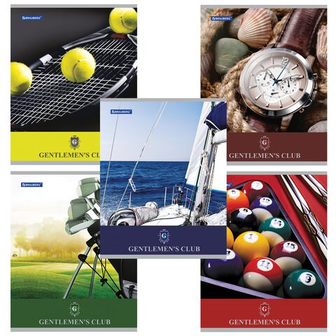 Тетрадь А5, 48 л., BRAUBERG скоба, клетка, обложка картон, КЛУБ ДЖЕНТЕЛЬМЕНОВ, 401835 401835