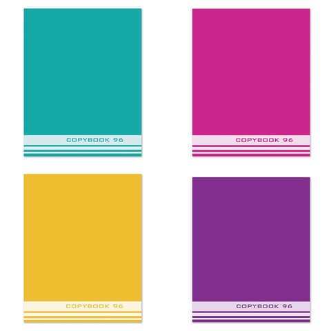 Тетрадь А5, 96 л., STAFF, скоба, клетка, офсет №2 ЭКОНОМ, обложка картон, ОДНОТОННАЯ, 402324 402324