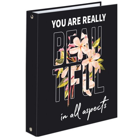 Тетрадь на кольцах А5 (175х215 мм), 120 листов, твердый картон, клетка, BRAUBERG, Beauty, 404082 404082