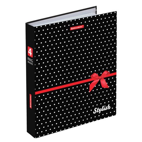 Тетрадь на кольцах А5 (175х215 мм), 120 листов, твердый картон, клетка, BRAUBERG, Стиль, 402006 402006