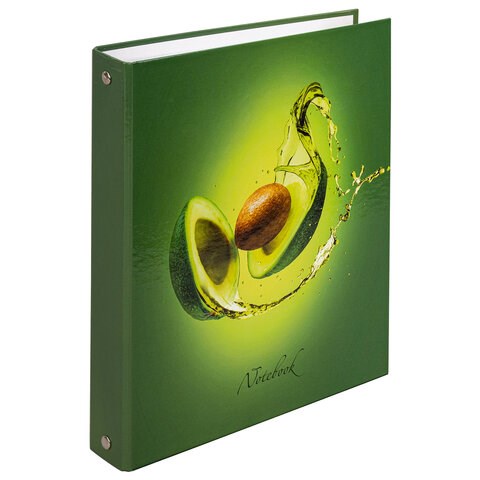 Тетрадь на кольцах А5 (175х215 мм), 240 листов, твердый картон, клетка, с разделителями, BRAUBERG, Авокадо, 404098 404098