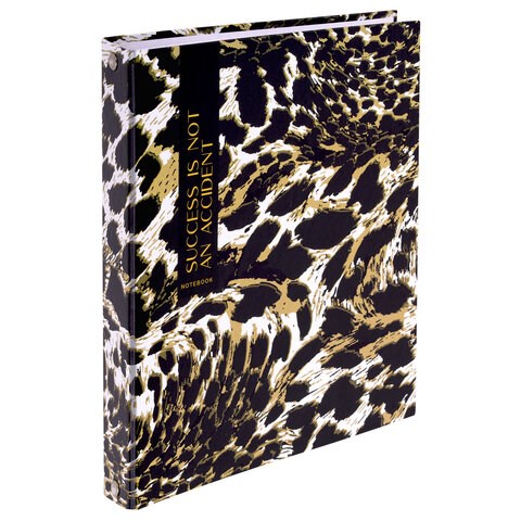 Тетрадь на кольцах А5 165х215 мм, 120 листов, твердый картон, клетка, BRAUBERG, "Leopard", 404712 404712