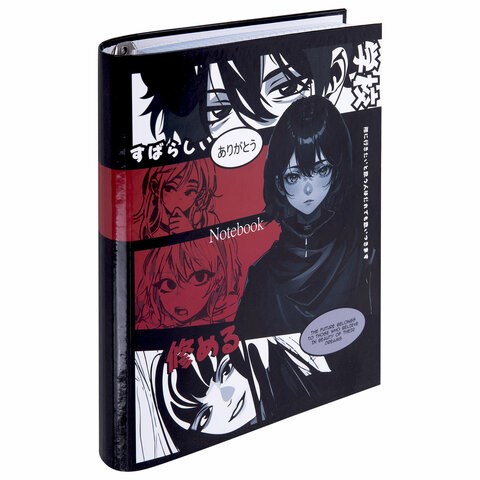 Тетрадь на кольцах А5 175х215 мм, 120 листов, твердый картон, клетка, BRAUBERG, "Anime Manga", 404715 404715