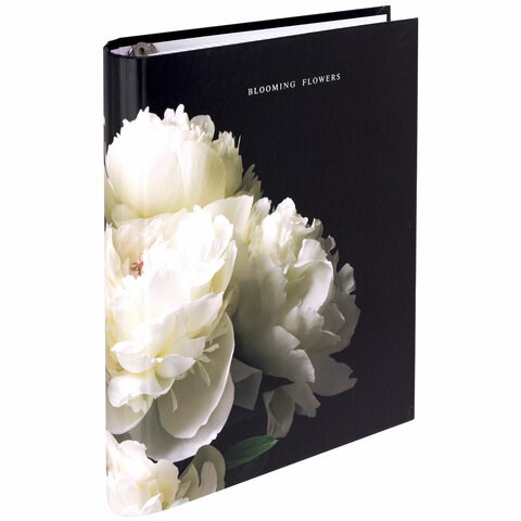 Тетрадь на кольцах А5 175х215 мм, 120 листов, твердый картон, фольга, клетка, BRAUBERG, "Bloom", 404721 404721