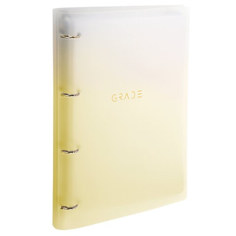 Тетрадь на кольцах БОЛЬШАЯ 305х235 мм А4, 120 л., пластик, с разделителями, BRAUBERG, Желтый, 404624 404624