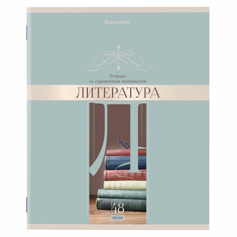 Тетрадь предметная "DELIGHT" 48 л., обложка картон, ЛИТЕРАТУРА, линия, BRAUBERG, 404576 404576