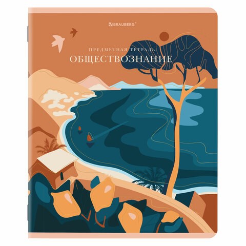 Тетрадь предметная "ELEGANCE" 48 л., SoftTouch, фольга, ОБЩЕСТВОЗНАНИЕ, клетка, BRAUBERG, 404545 404545